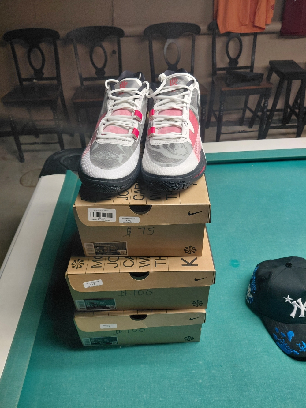 Kids White and Pink Athletic Sneakers